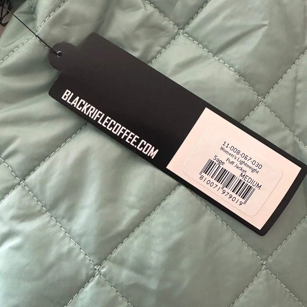 Black Rifle Coffee Company Women's Light Blue Puffer Jacket - NWT Medium - Picture 7 of 7